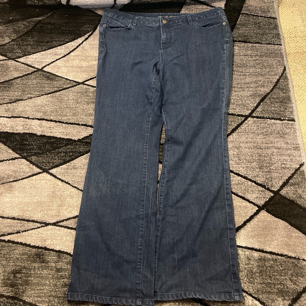 Classic Women's Dark Blue Wide Leg Jeans